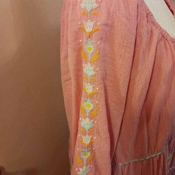 Simply Southern Pink Maxi Dress Women XXL 100% Cotton Full Skirt Pre-worn - Picture 8 of 12